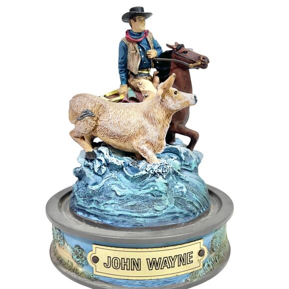 Franklin Mint John Wayne Hand Painted Sculptures Lot 4 Glass Globe Mint Cond - Picture 3 of 11